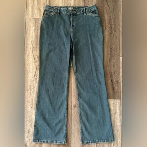 J Jill Denim Straight Leg Mid-Rise Jeans Wo’s Size 10 Petite Blue Wash Stretch
